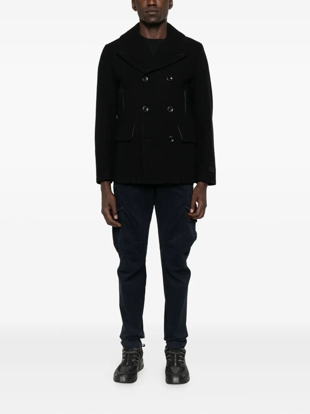 C.P.COMPANY Classic Double Breasted Peacoat Jacket for Men