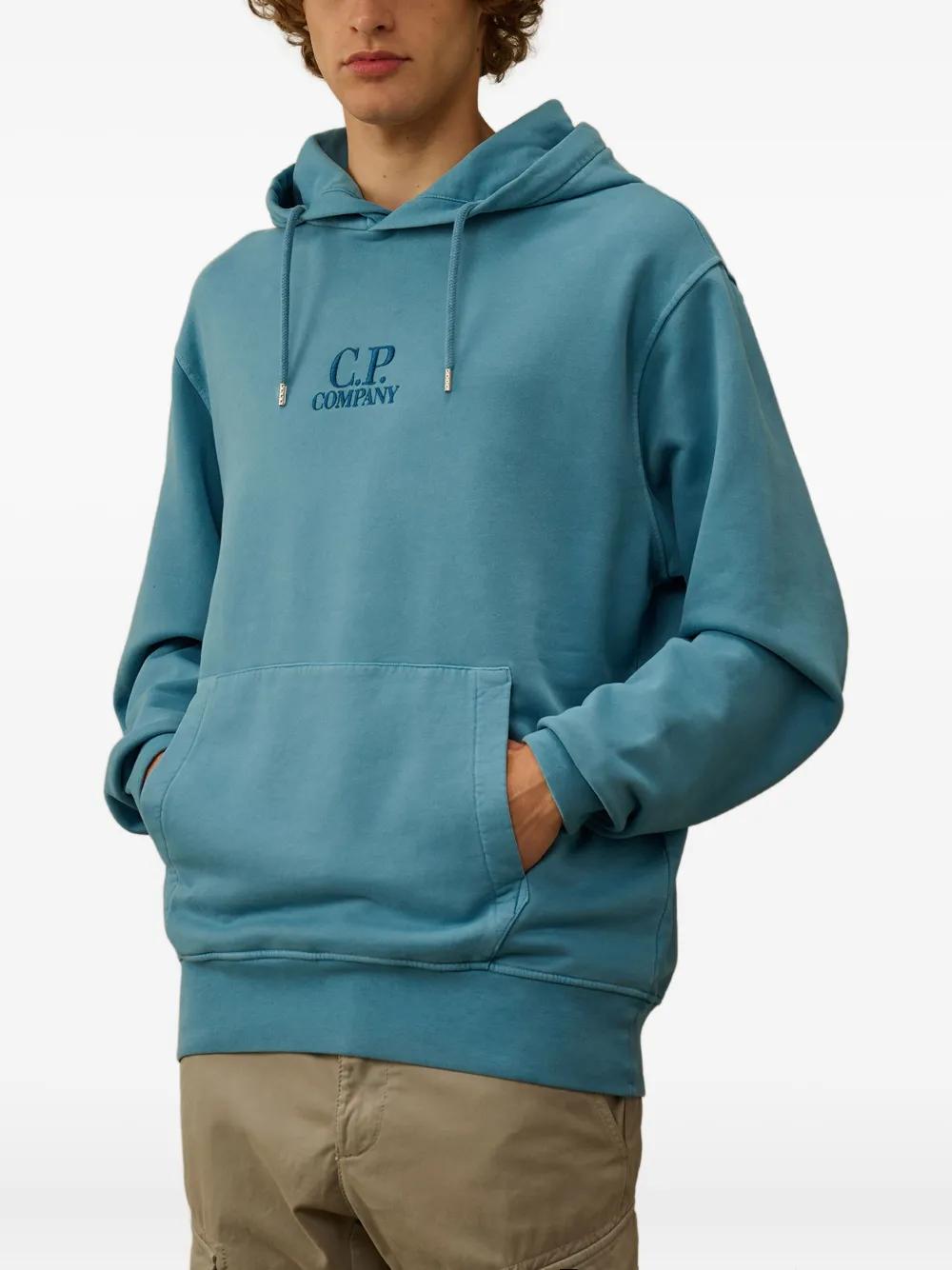 C.P.COMPANY Embroidered Logo Hoodie for Men