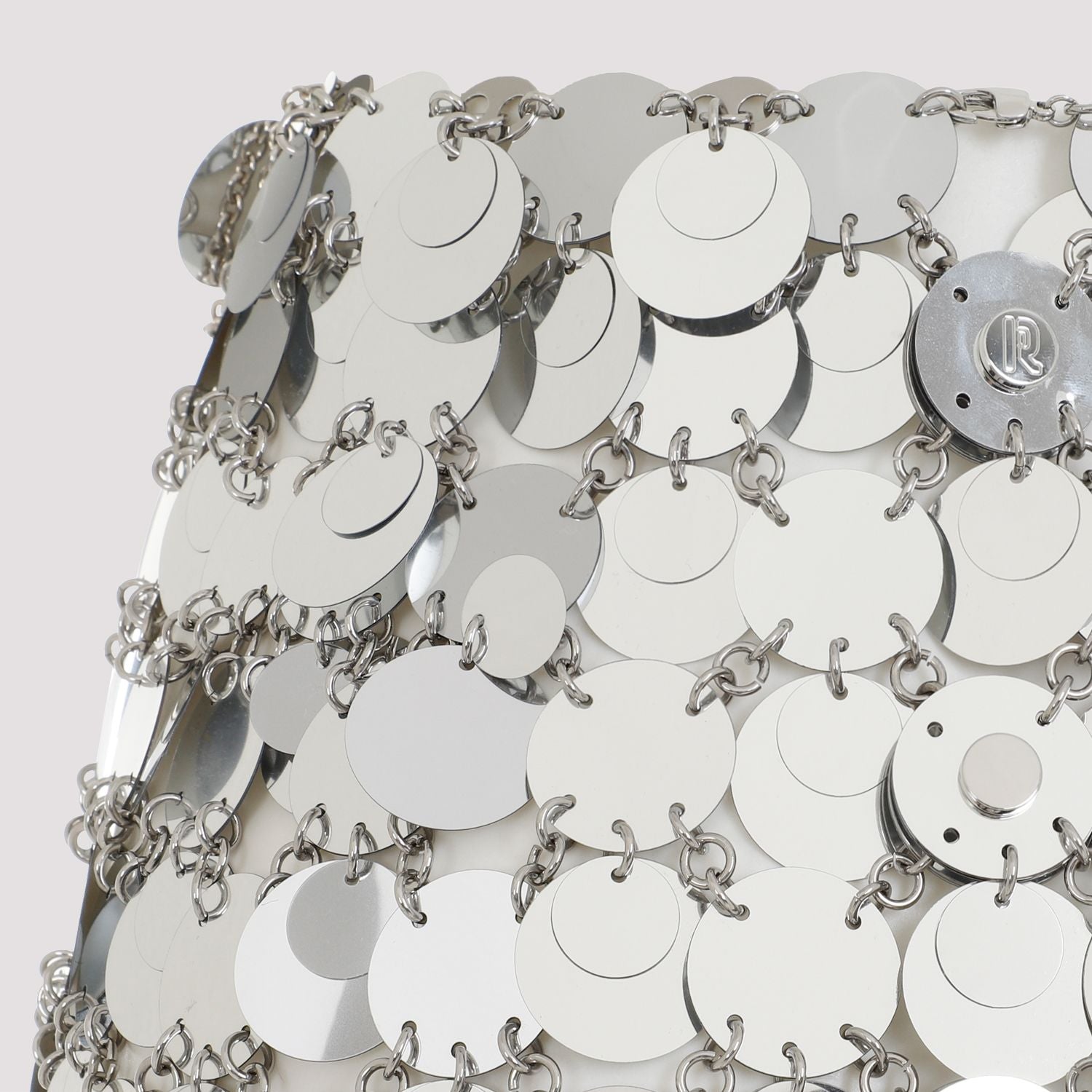 PACO RABANNE Metallic Round Sequin Mini Skirt