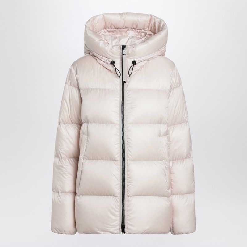 MONCLER Light Pink Zip-Up Down Jacket for Women