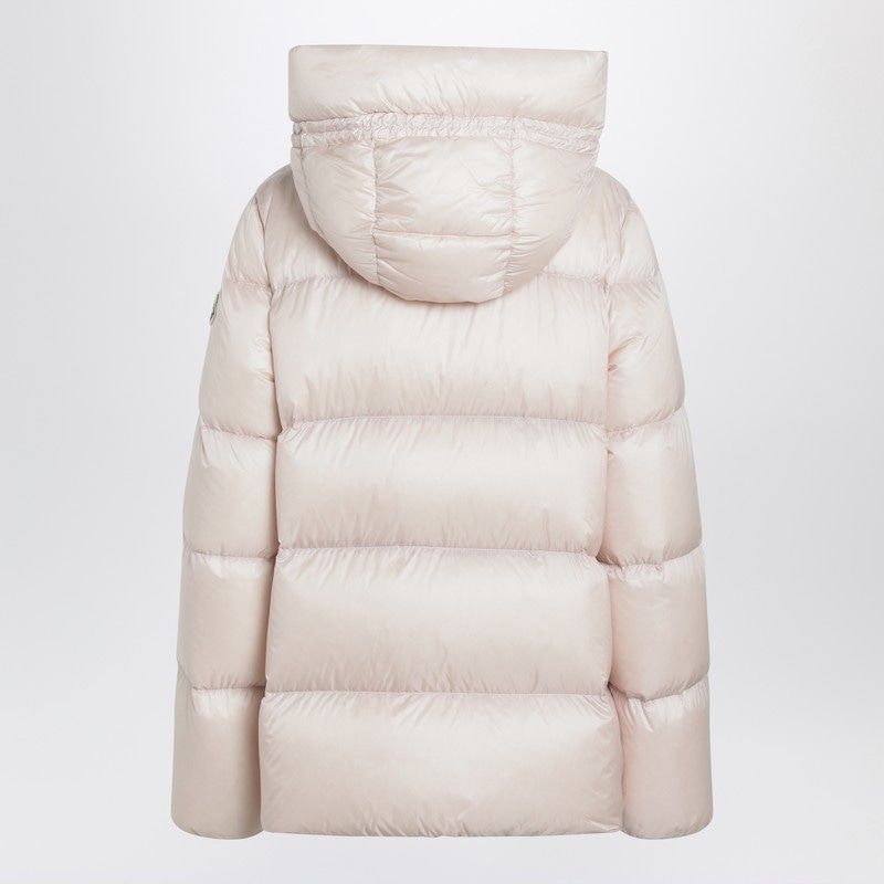 MONCLER Light Pink Zip-Up Down Jacket for Women