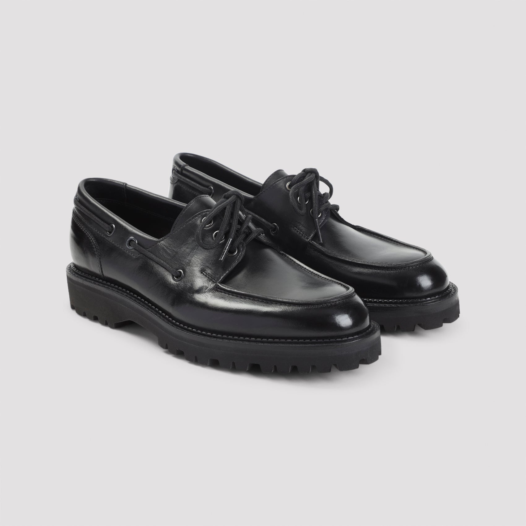 JOHN LOBB Leather Derbies for Men - Round Toe Design