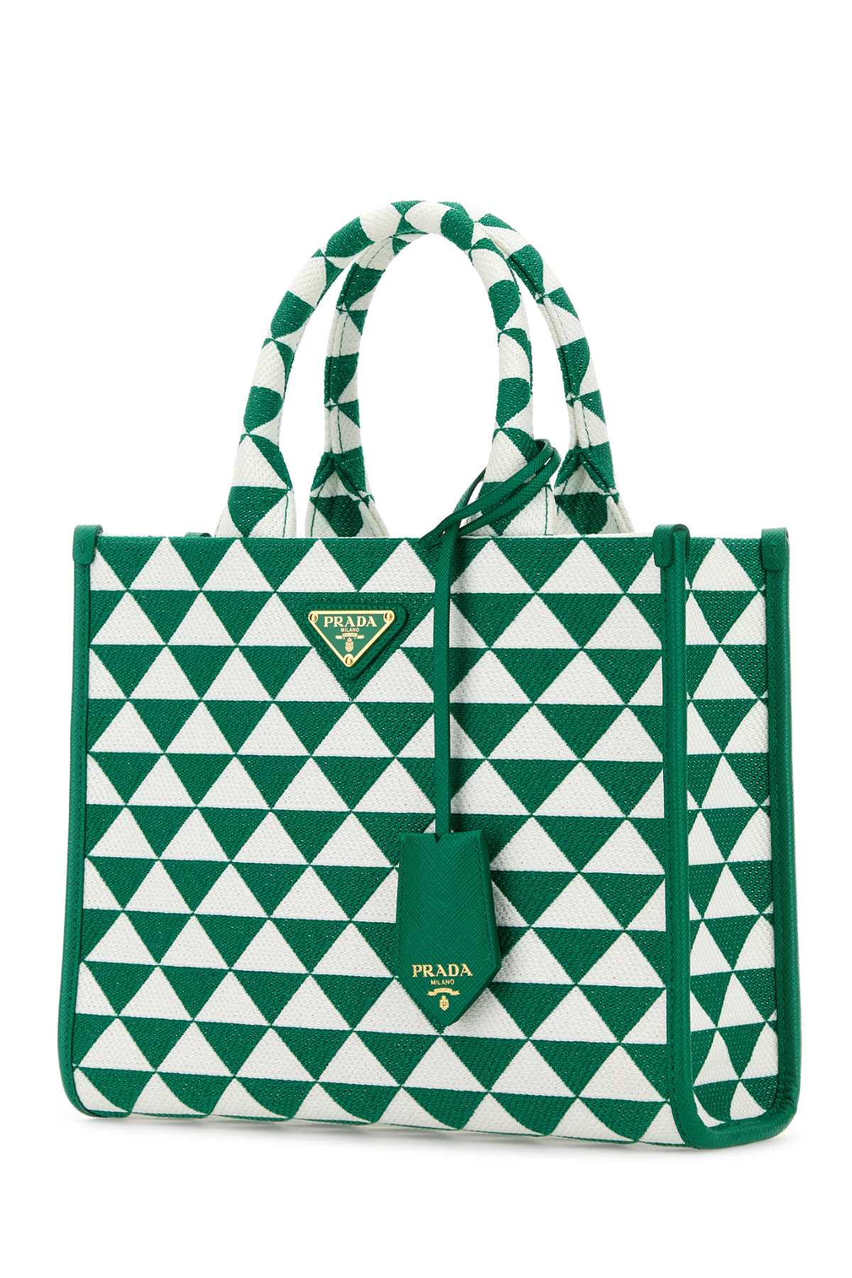 PRADA Embroidered Fabric Small Shopping Handbag