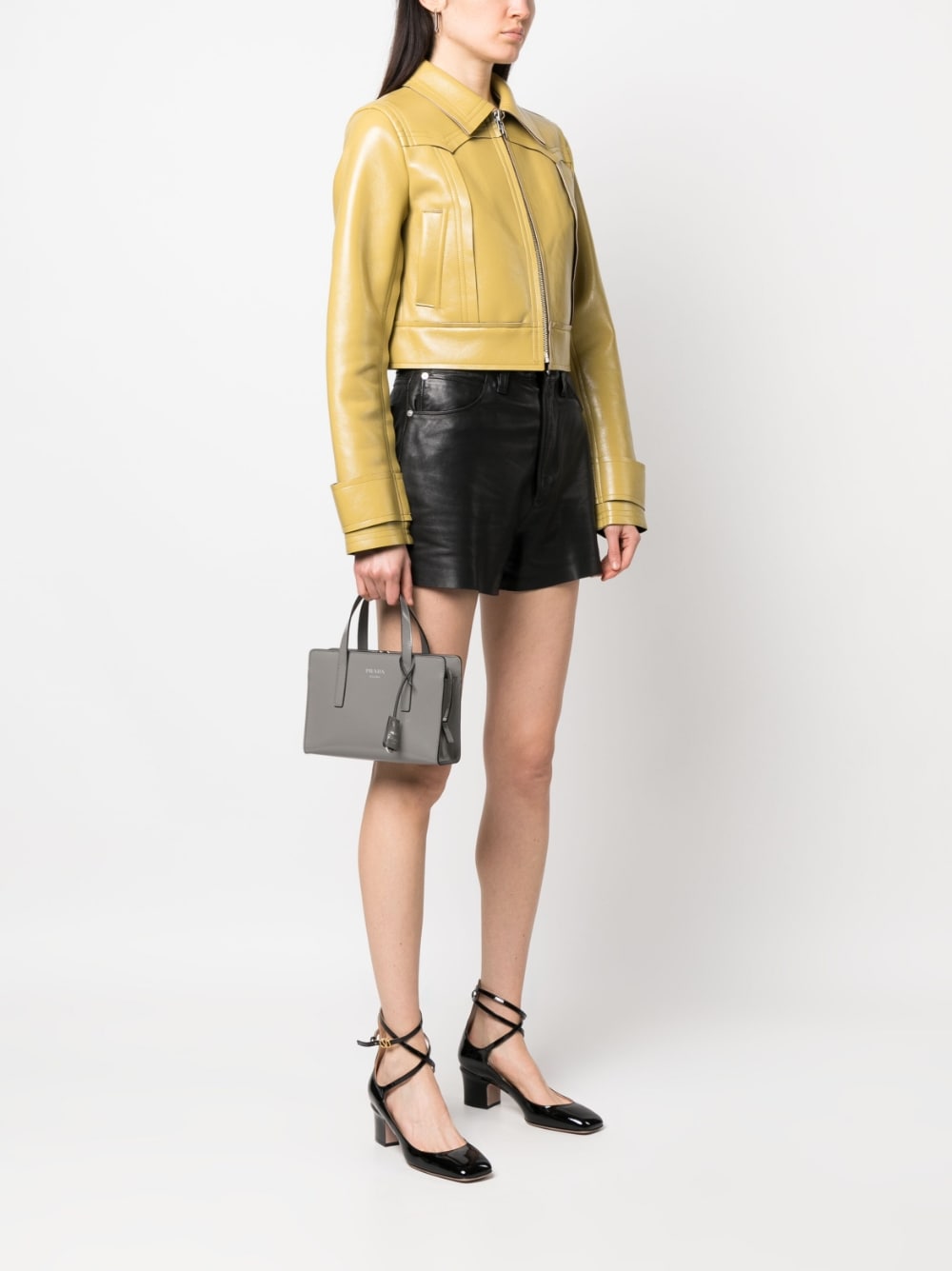 PRADA Mini Brushed Leather Handbag - Chic and Timeless