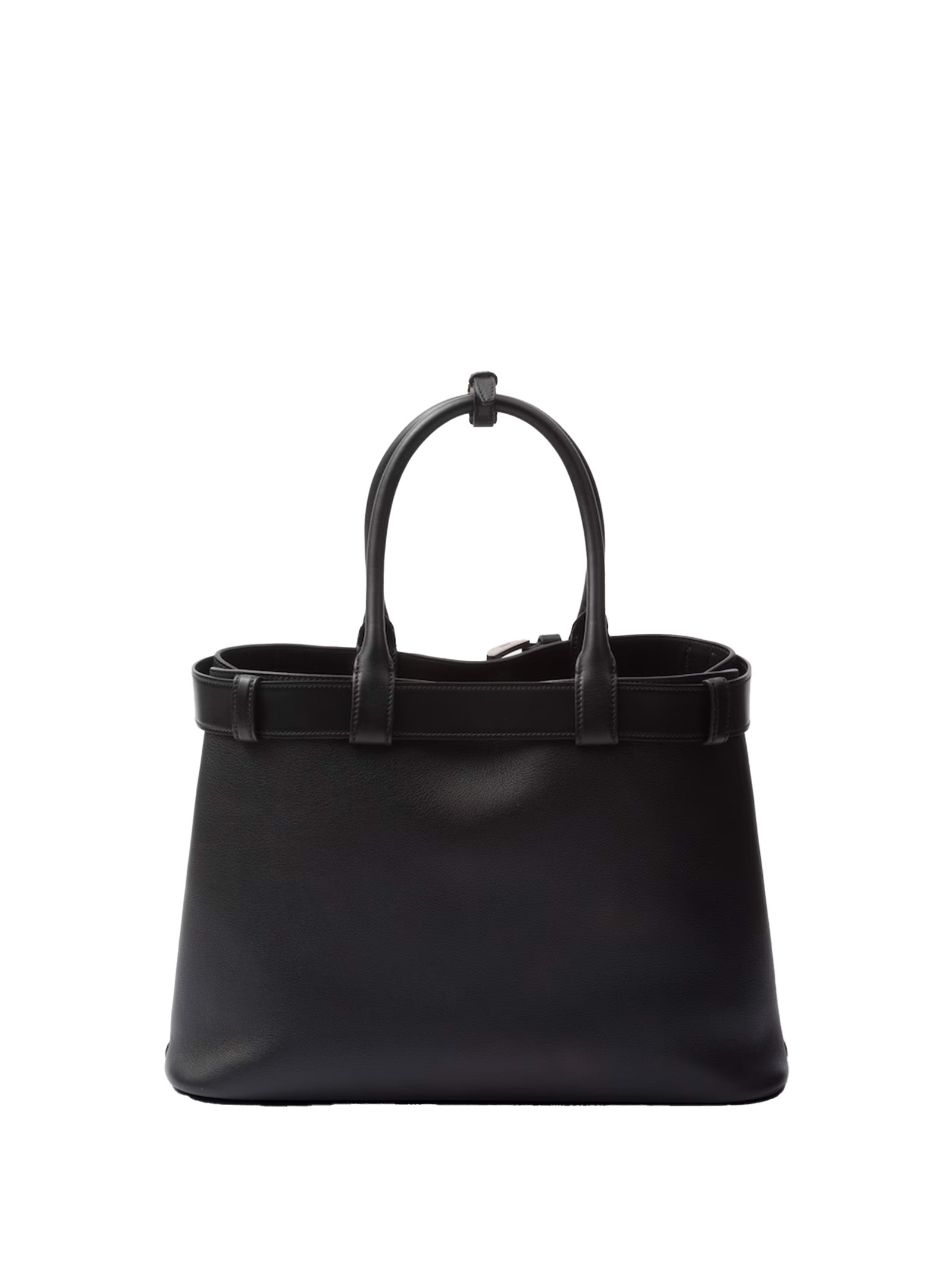 PRADA Buckle Large Leather Handbag with Belt