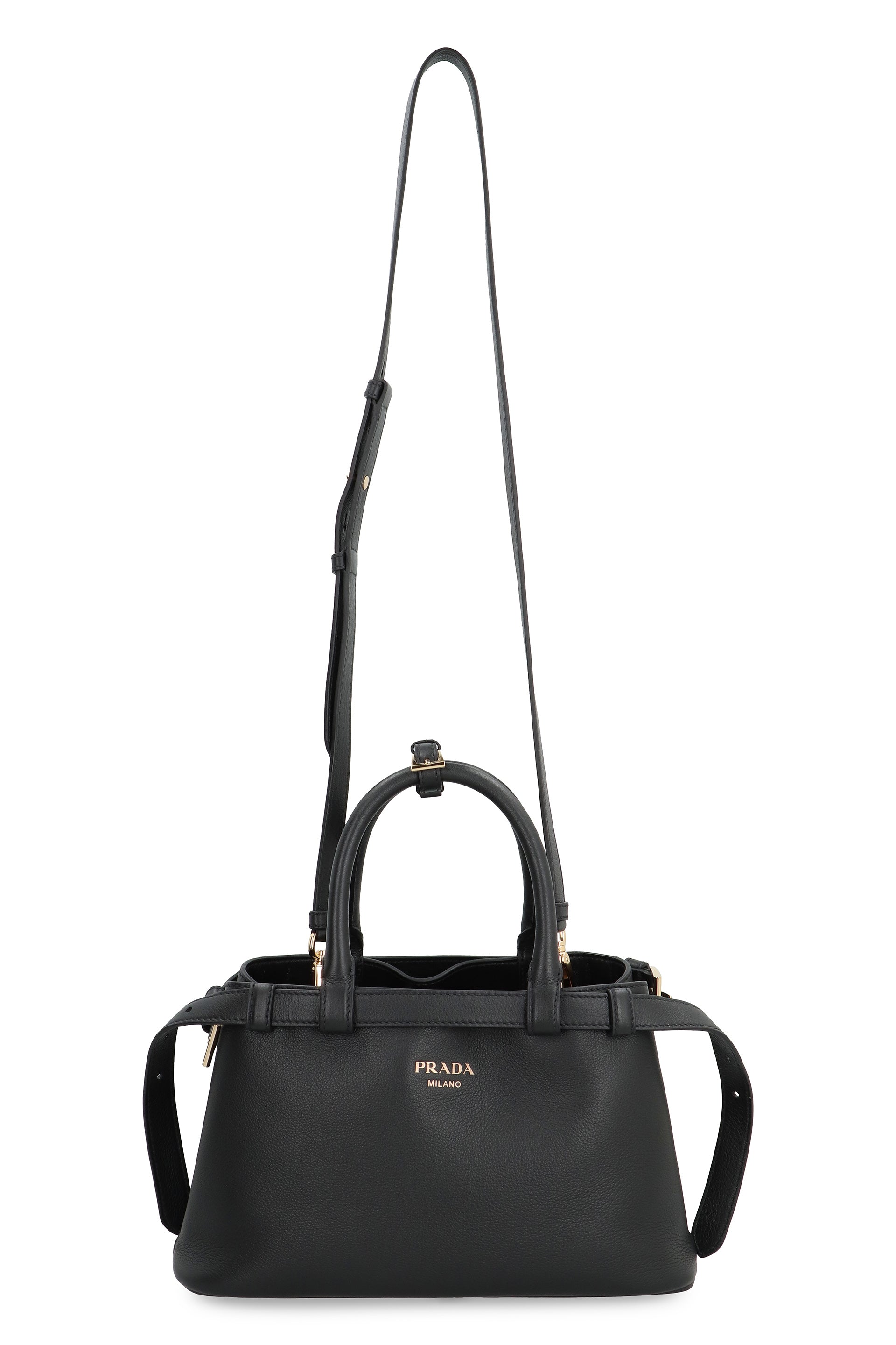 PRADA Mini Leather Buckle Handbag