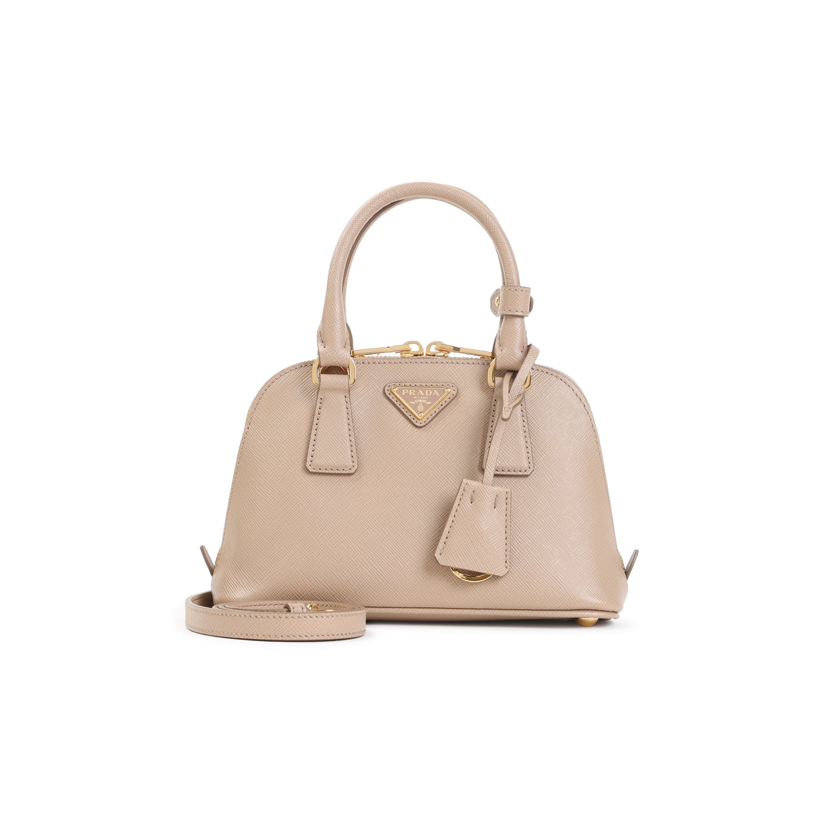 PRADA Mini Leather Handbag - W:21CM H:14CM D:8.5CM