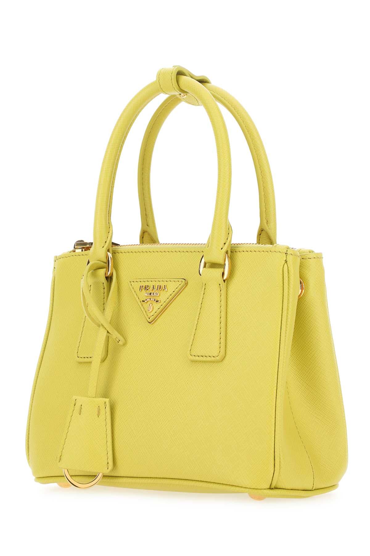 PRADA Leather Handbag with Golden Metal Finishing - SS24 Collection