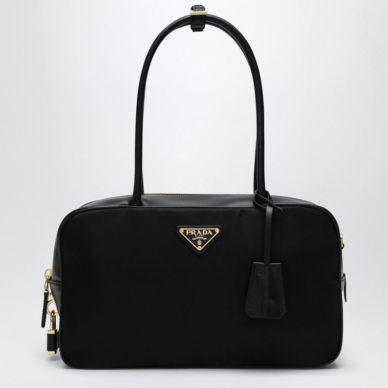 PRADA Medium Top-Handle Handbag in Re-Nylon and Leather