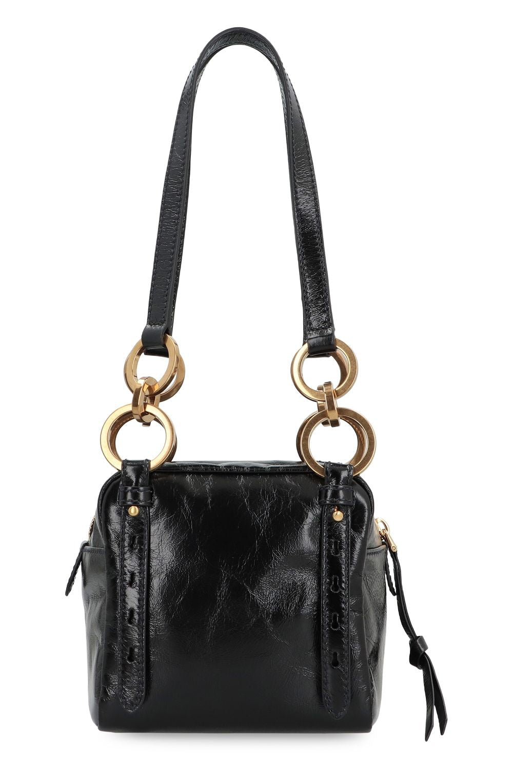 PRADA Mini Leather Dangle Boston Handbag