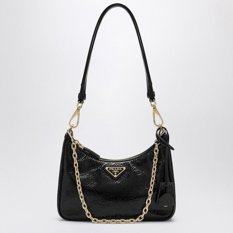 PRADA Mini Re-Edition Handbag in Patent Leather