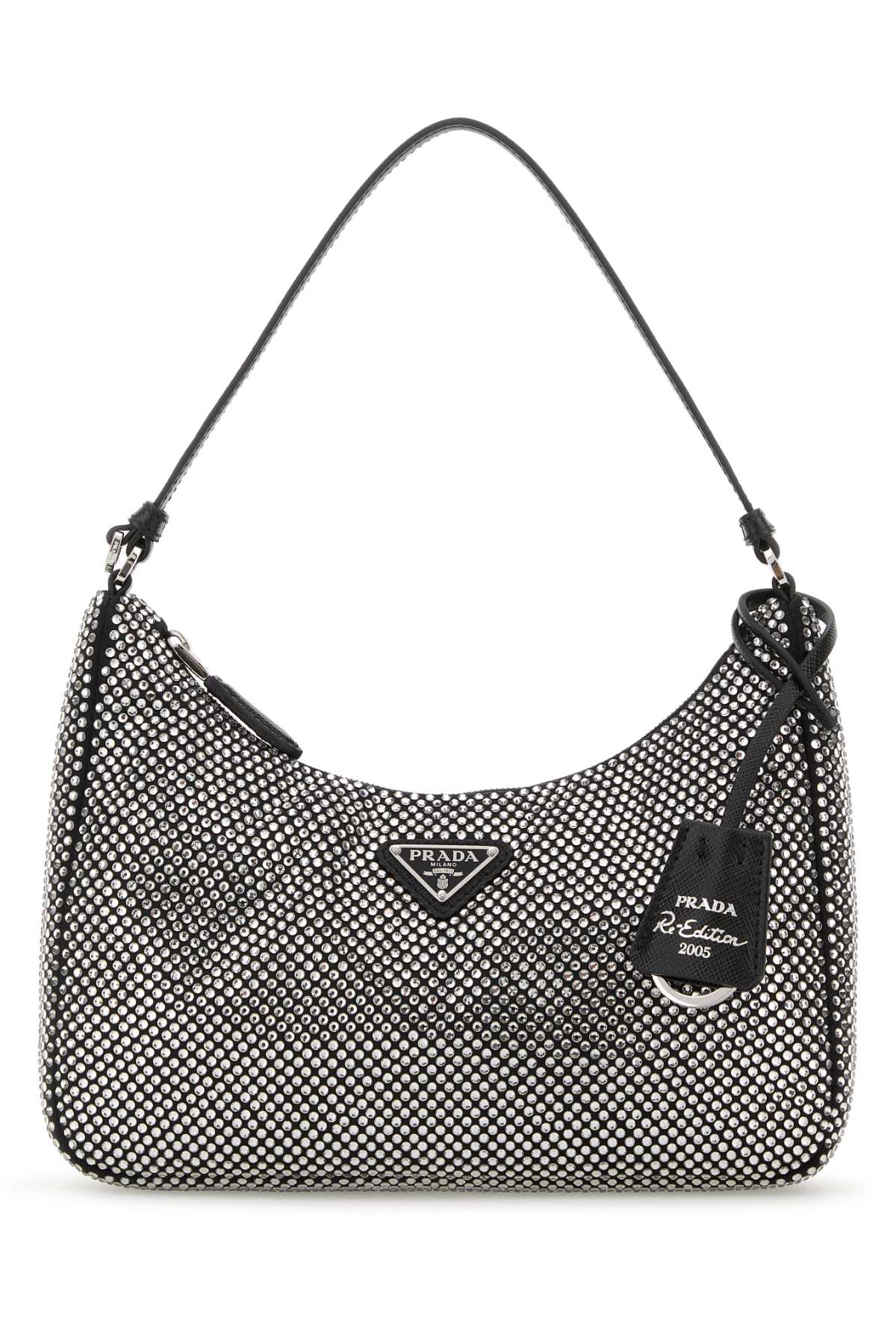 PRADA Embellished Satin Mini Shoulder Handbag