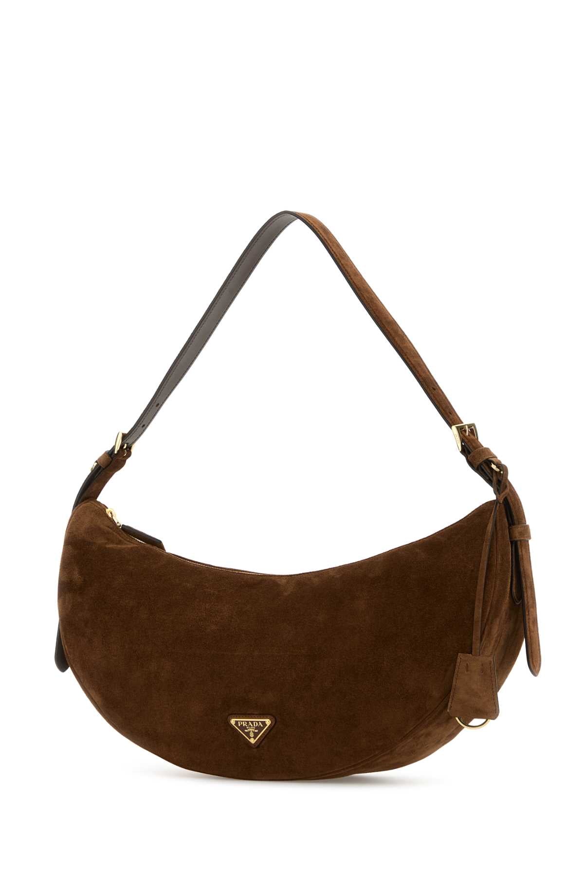 PRADA Large Suede Shoulder Handbag