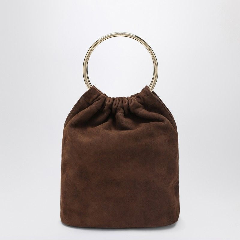 PRADA Mini Bucket Handbag with Metal Handles and Chain Strap