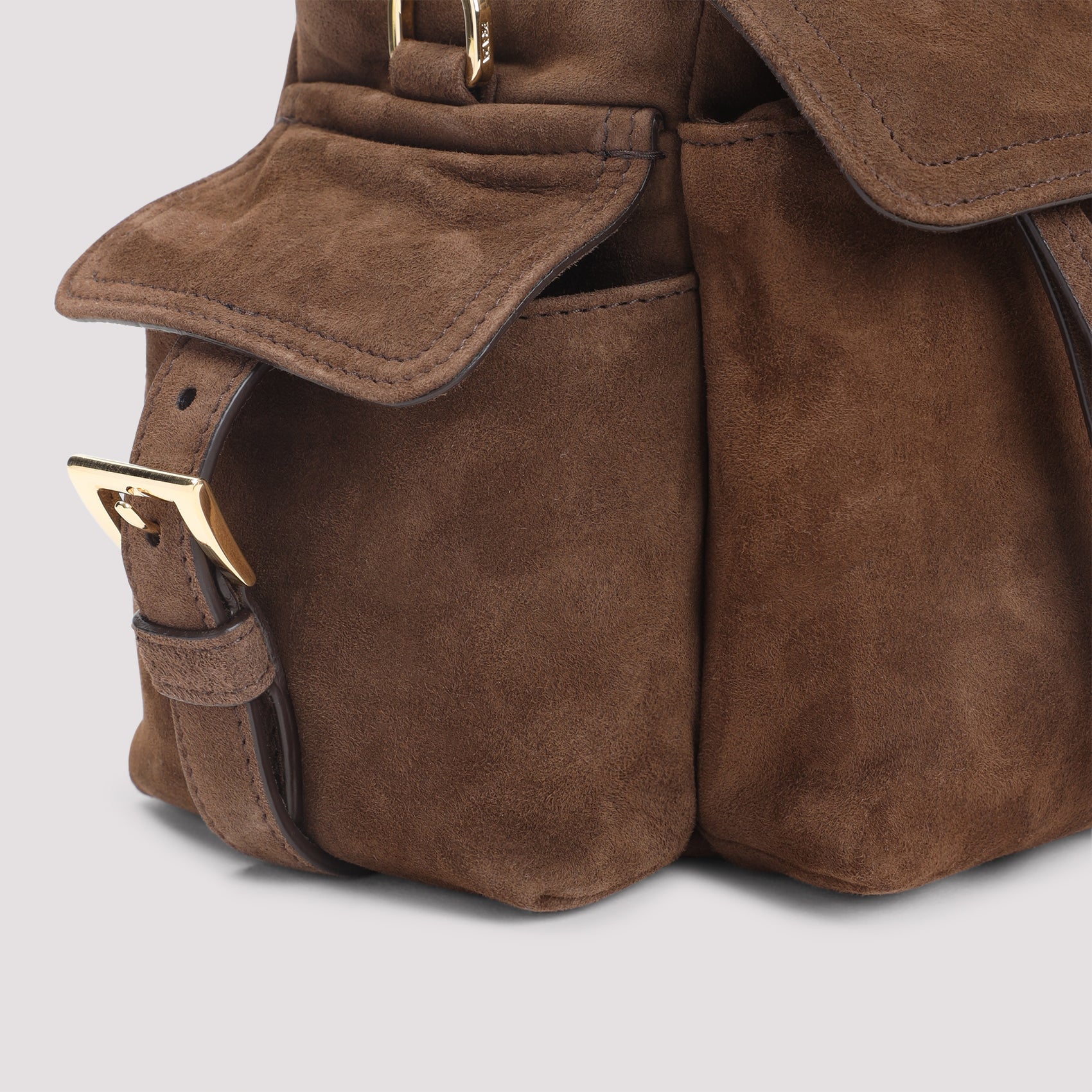 PRADA Mini Suede Leather Handbag - 22cm x 13cm x 10cm