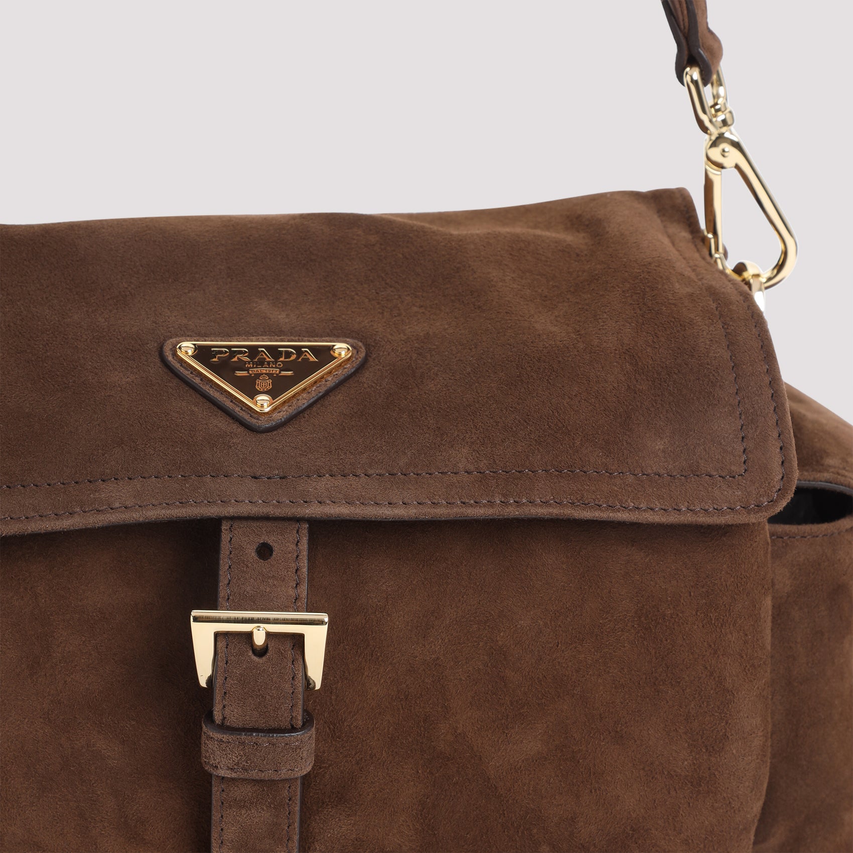 PRADA Mini Suede Leather Handbag - 22cm x 13cm x 10cm