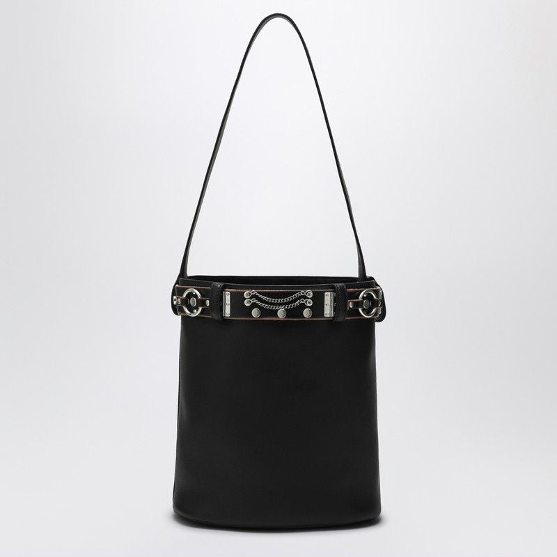 PRADA Bucket Handbag with Buckle and Studded Belt