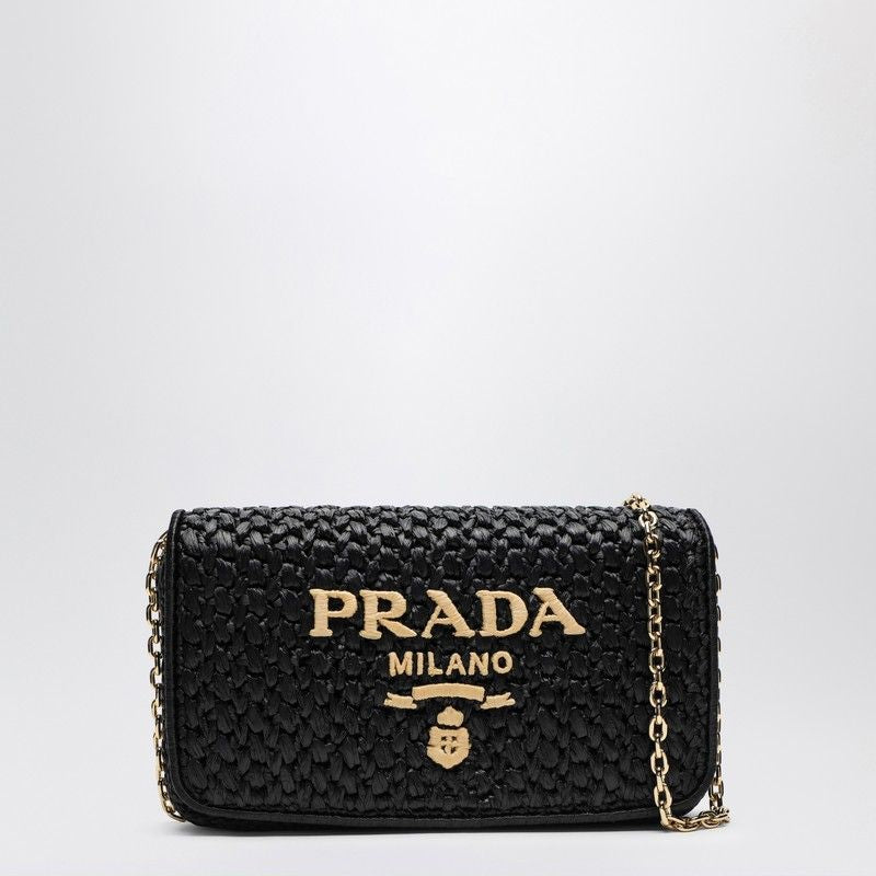 PRADA Crochet Mini Shoulder Handbag with Logo
