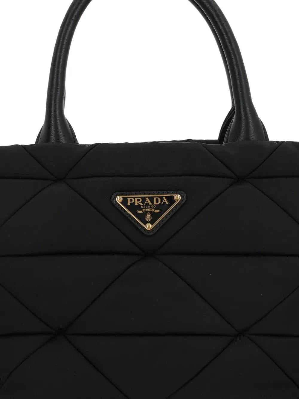 PRADA Quilted Top-Handle Tote Handbag