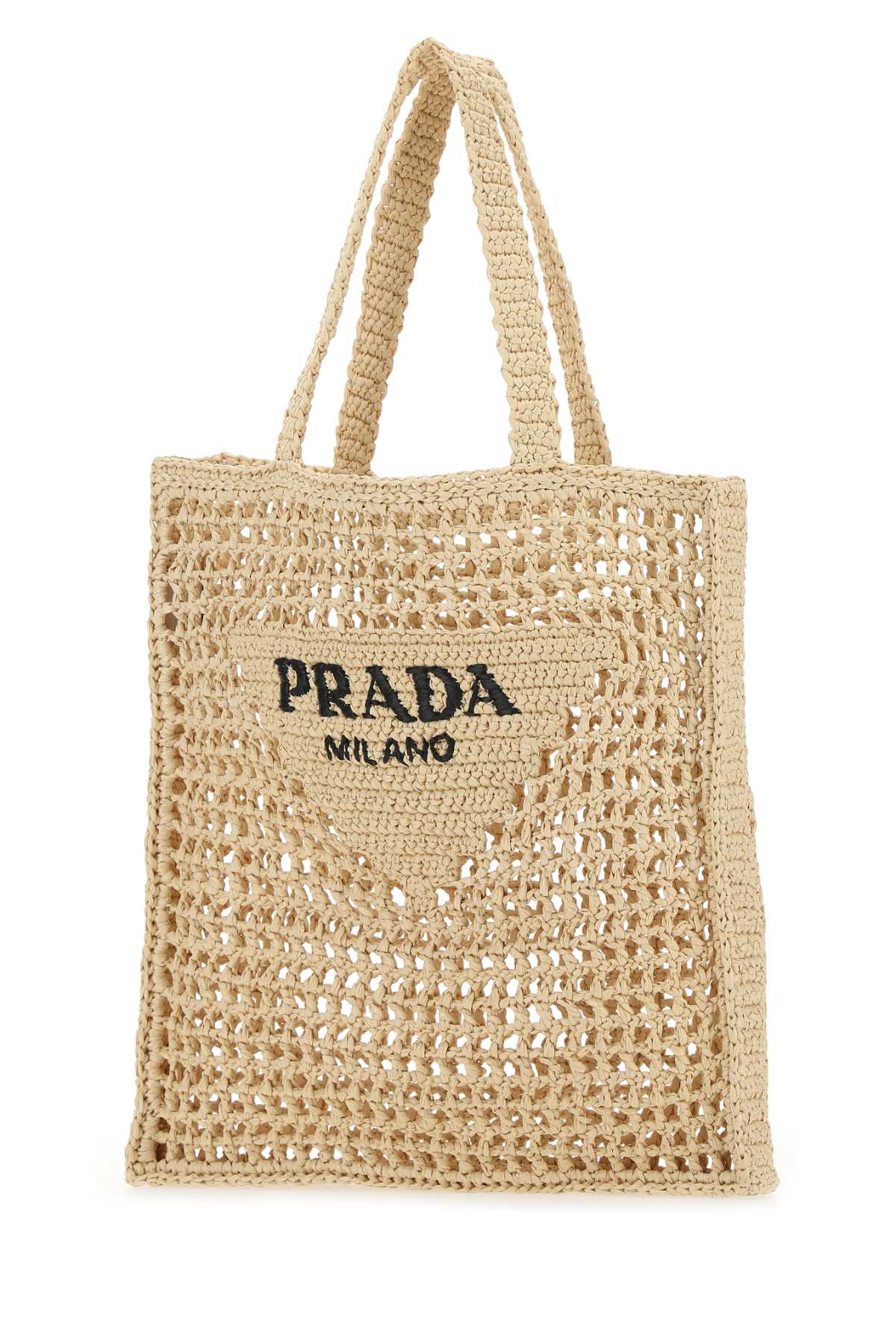 PRADA Mini Raffia Shopping Handbag