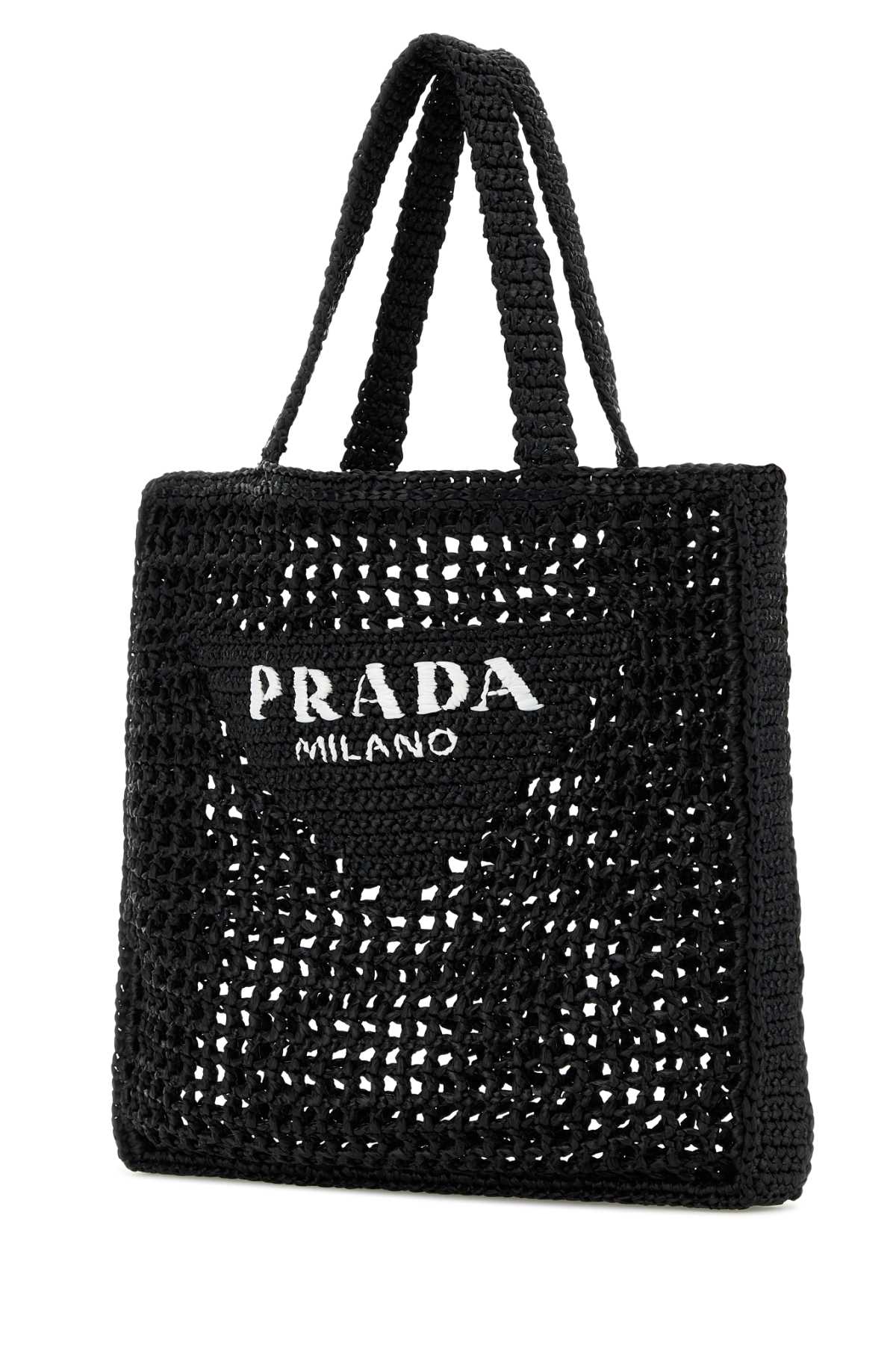 PRADA Mini Raffia Shopping Handbag
