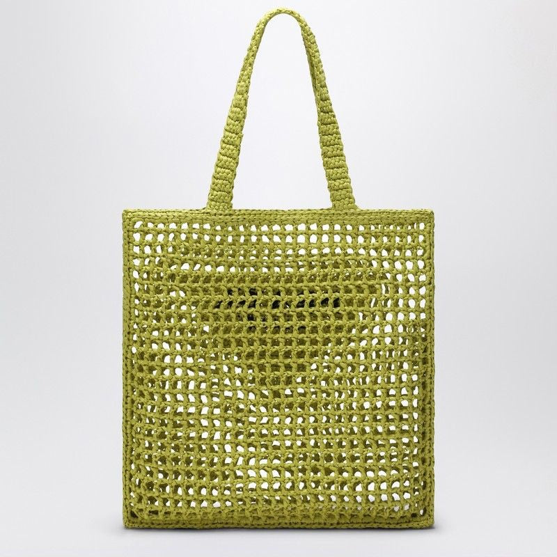 PRADA Crochet Tote Handbag with Logo
