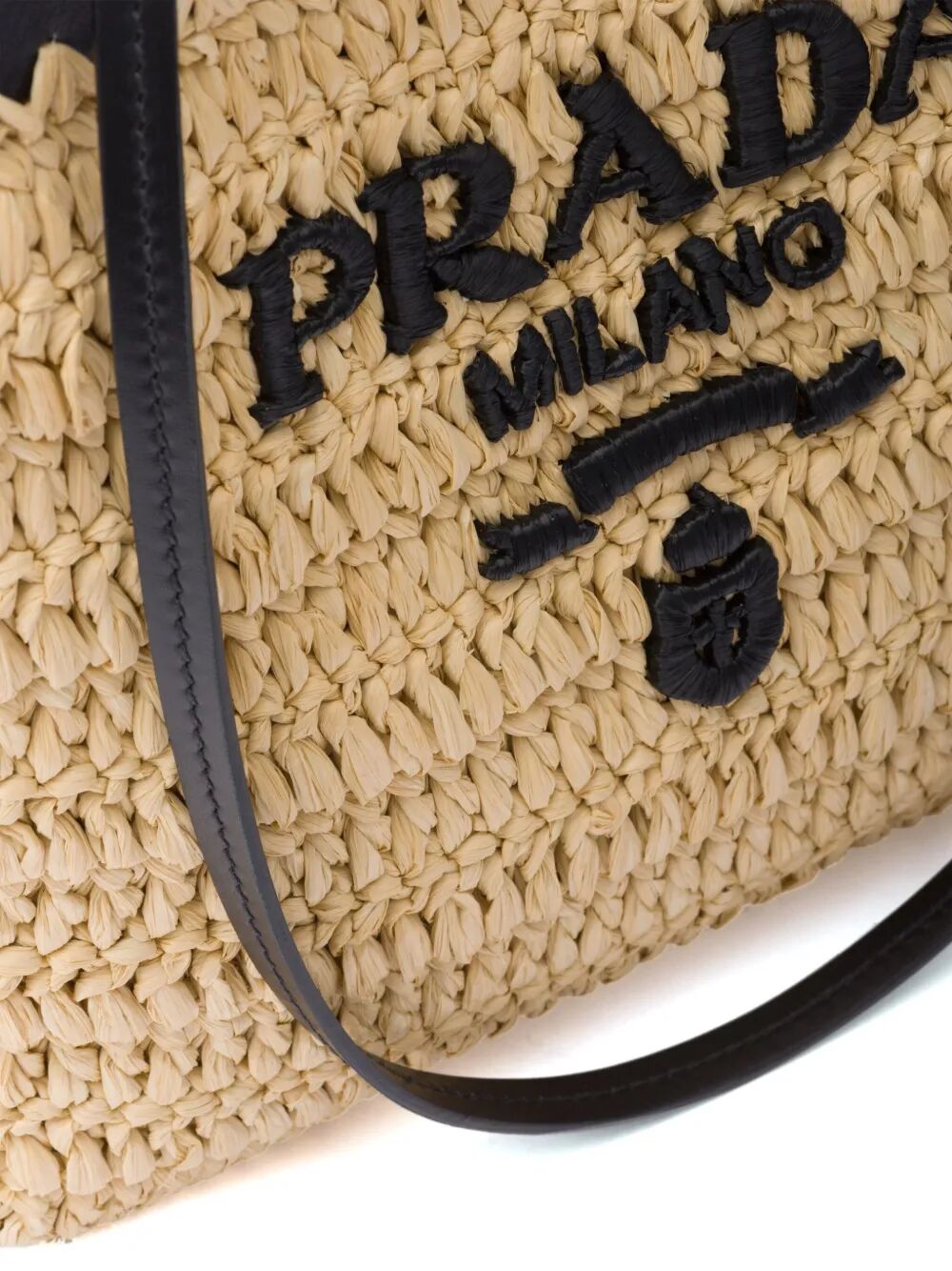 PRADA Mini Crochet and Leather Tote Handbag 25x26x14 CM