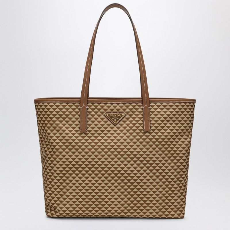 PRADA Handbag in Printed Re-Nylon with Top Handles