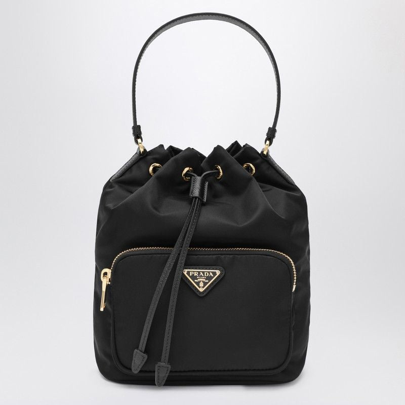PRADA Re-Nylon Bucket Handbag with Top Handle and Adjustable Strap
