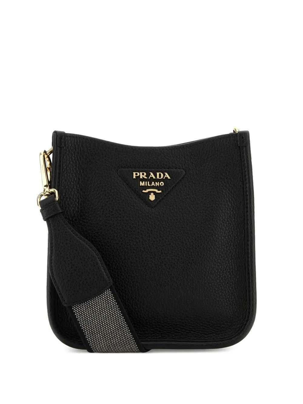 PRADA Mini Pebbled Leather Crossbody Handbag