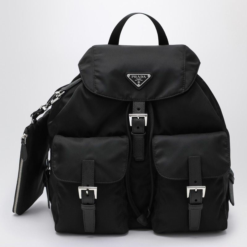 PRADA Mini Renylon and Saffiano Backpack with Pouch Handbag