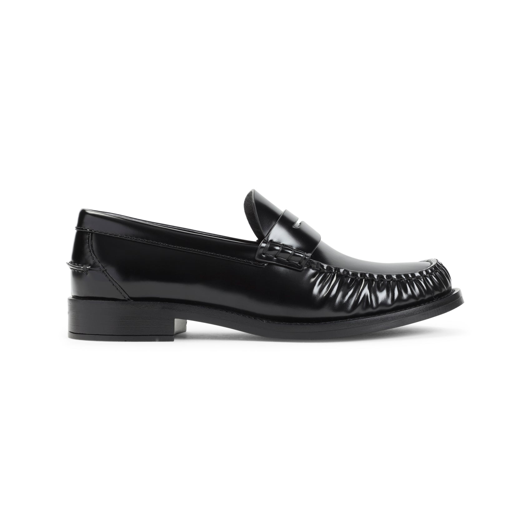 PRADA Brushed Leather Moccasins with 2.5cm Heel Height
