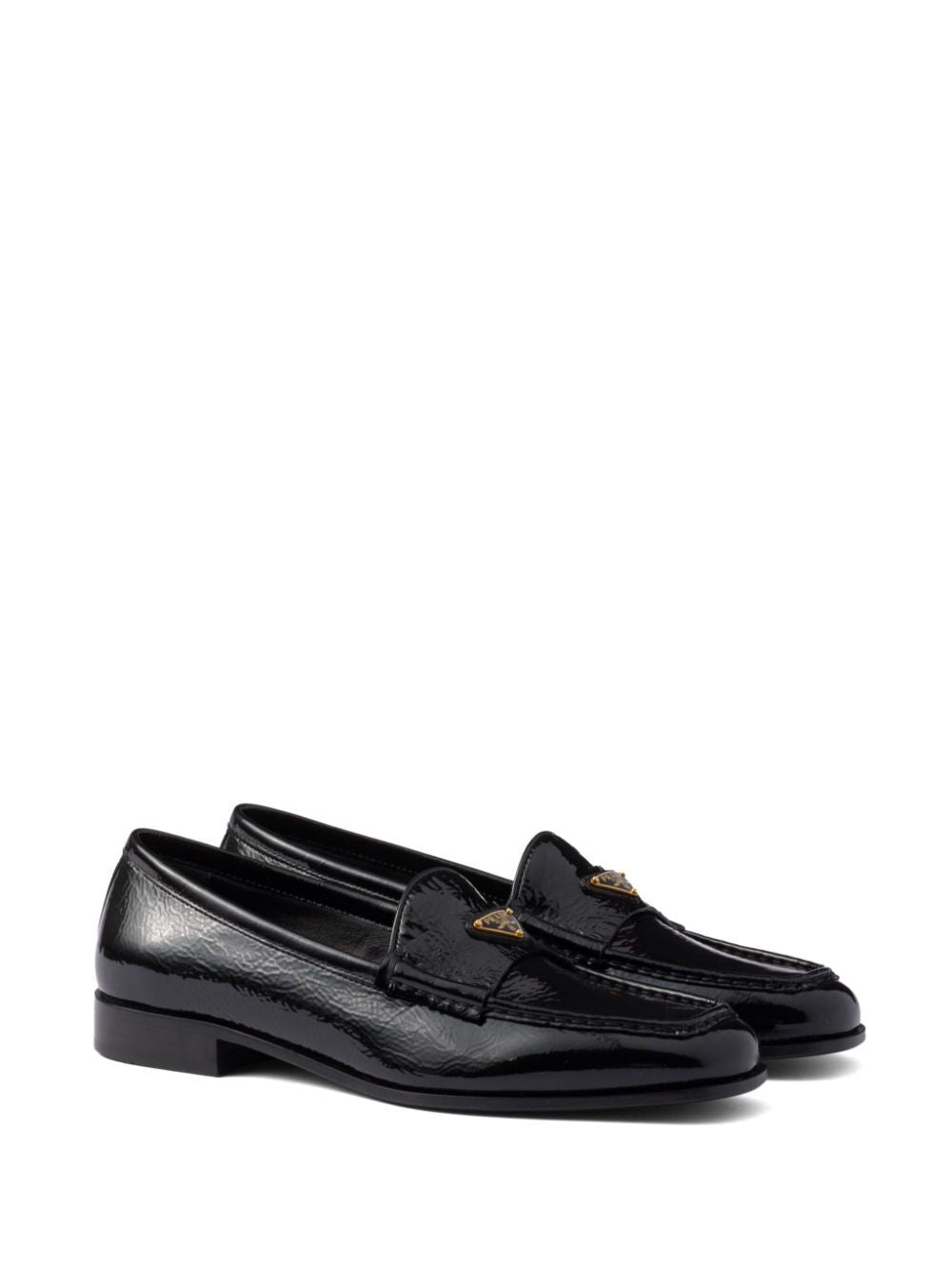 PRADA Women's Patent Leather Loafers with 2 cm Heel