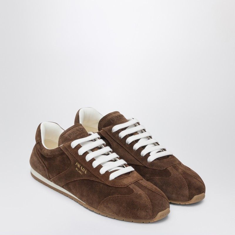 PRADA Suede Leather Lace-Up Sneakers for Women