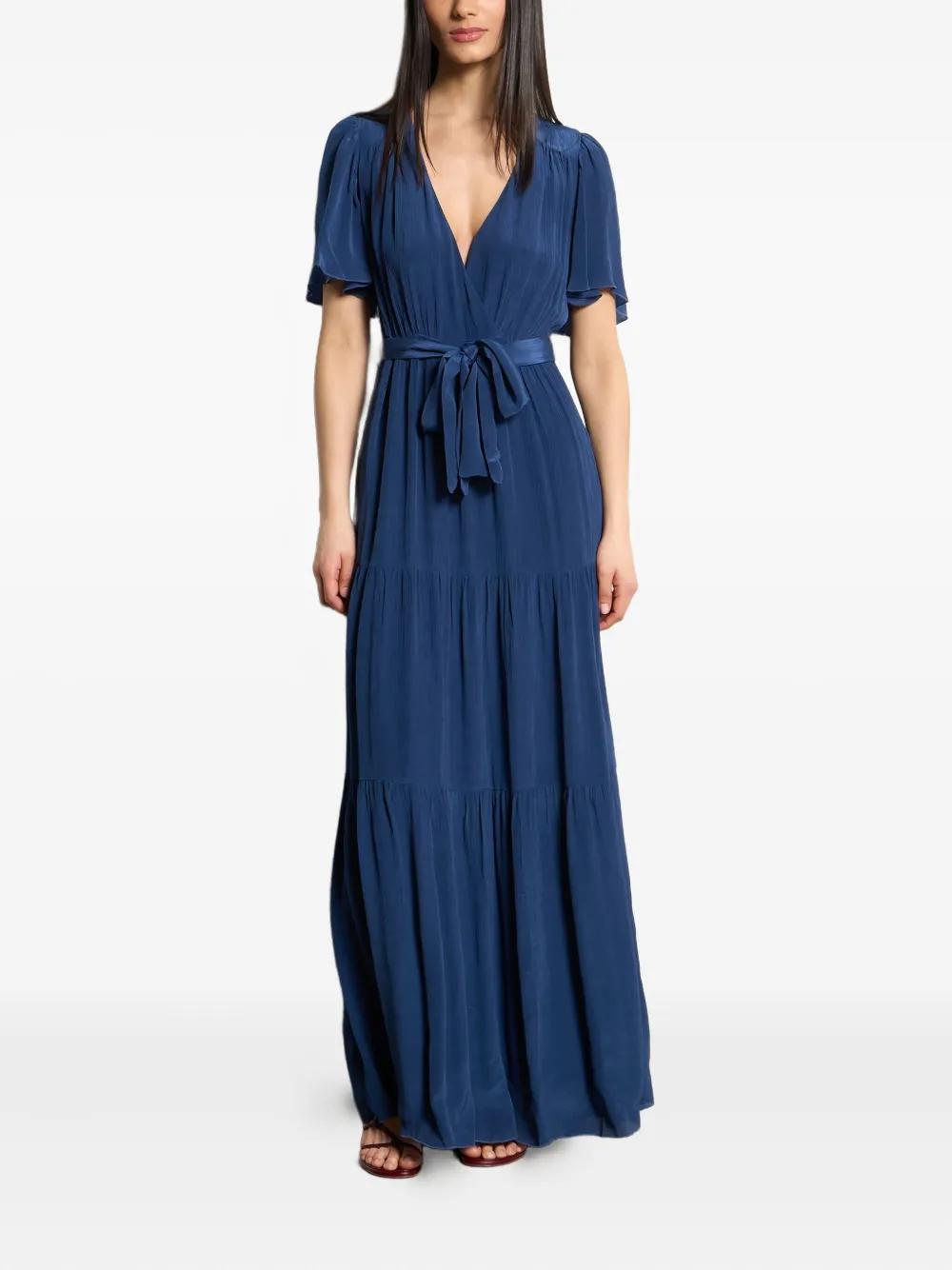 BA&SH Flutter Sleeve Mini Dress with Self-Tie Waist