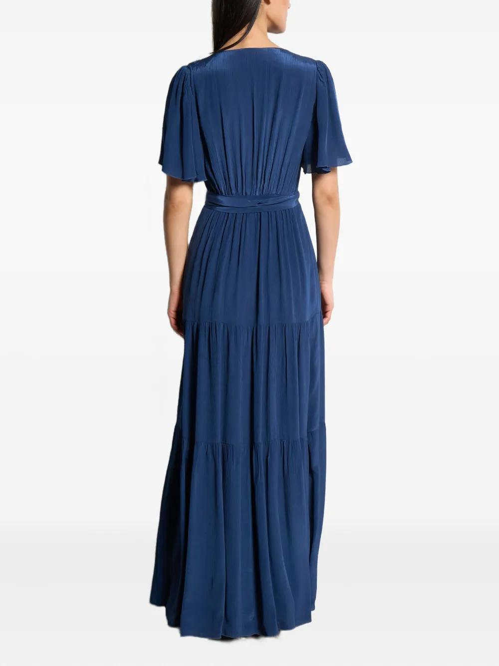 BA&SH Flutter Sleeve Mini Dress with Self-Tie Waist