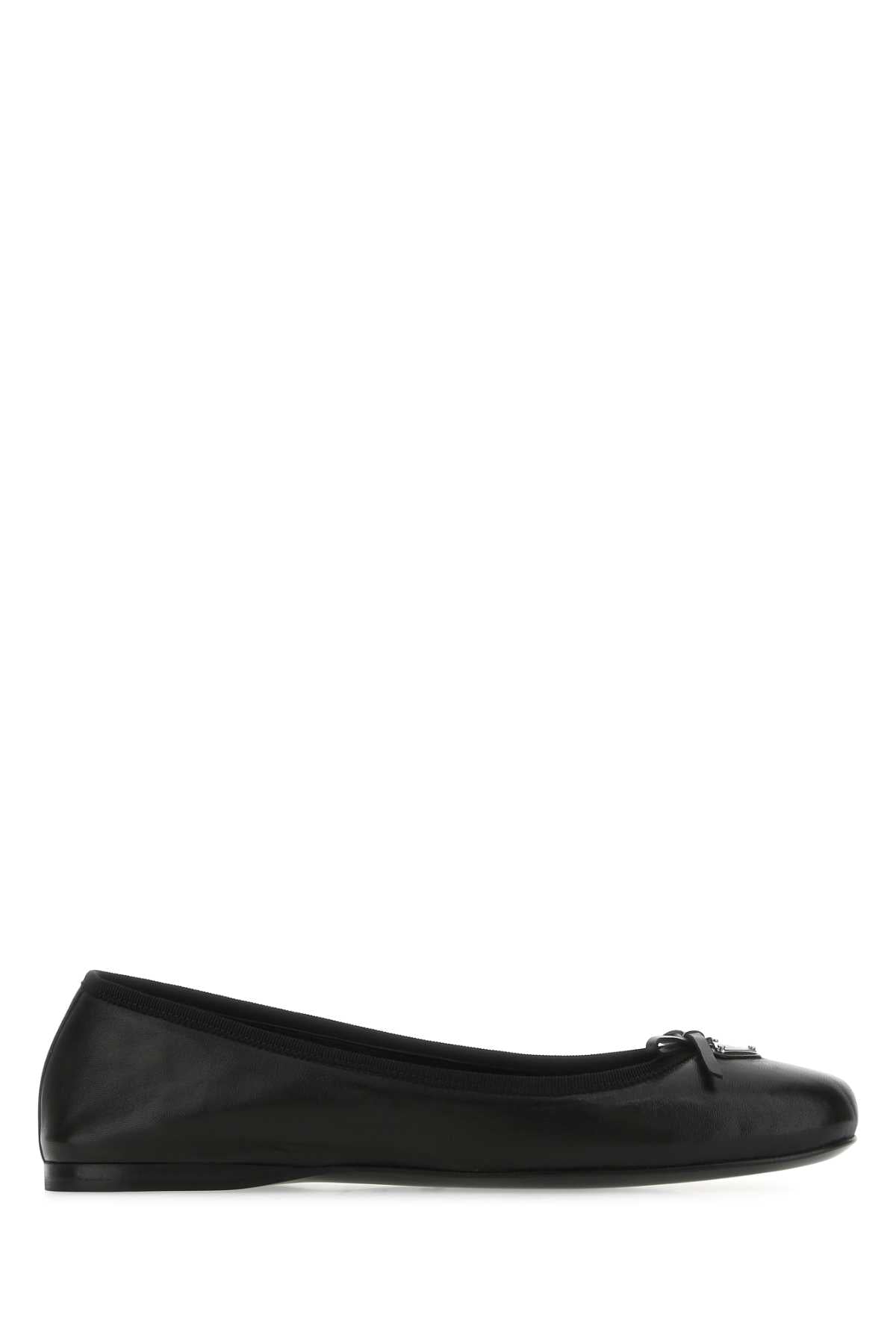 PRADA Chic Nappa Leather Ballerina Flats