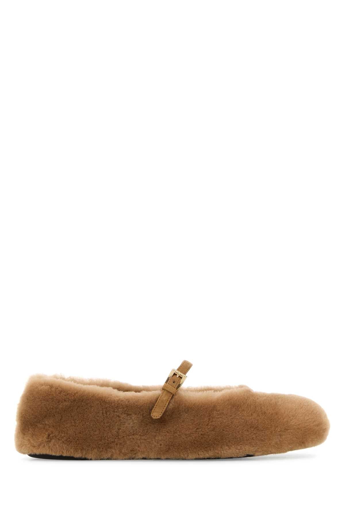 PRADA Shearling Ballerina Flats for Women
