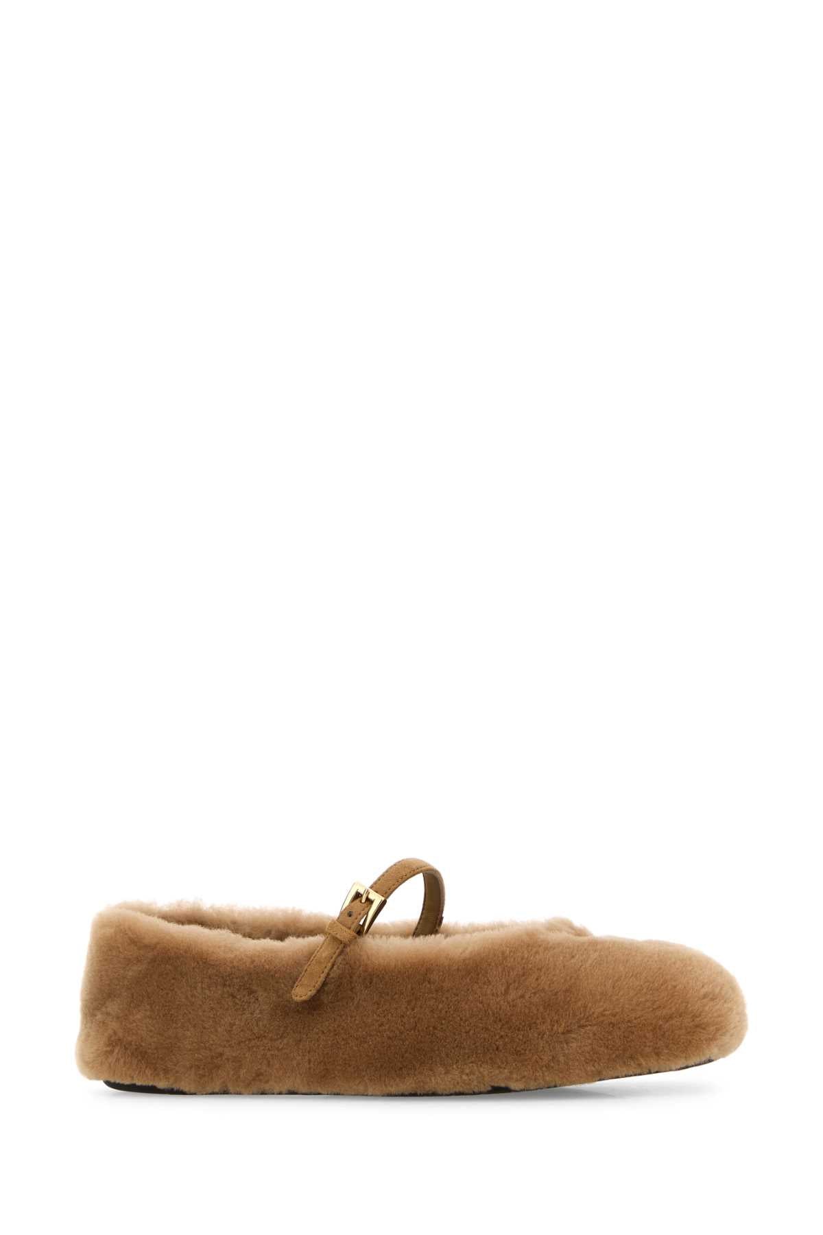 PRADA Shearling Ballerina Flats for Women