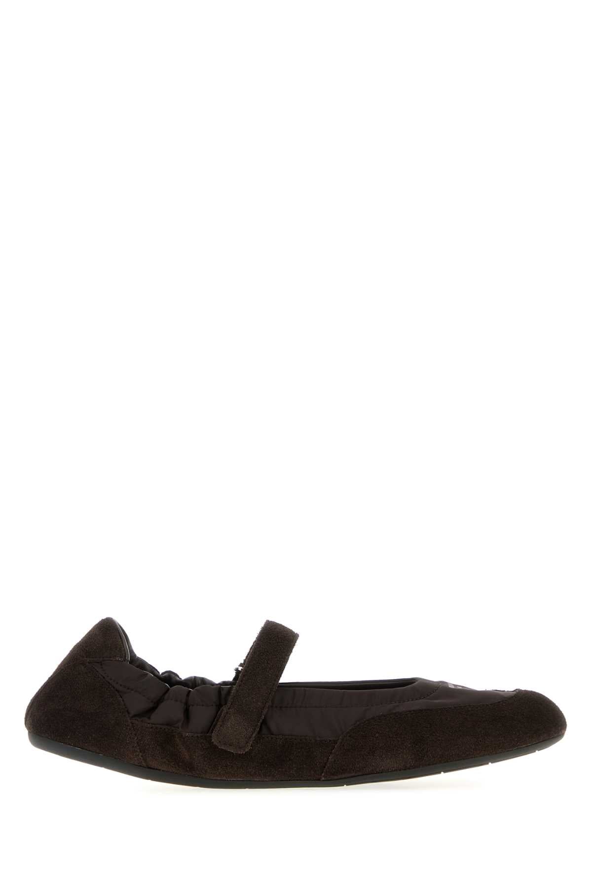 PRADA Re-Nylon and Suede Ballerinas for Women