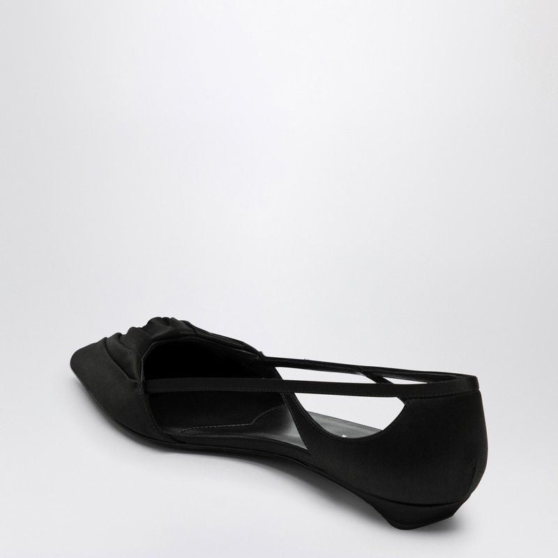 PRADA Satin Ballerina Flats with Cut-Out Details