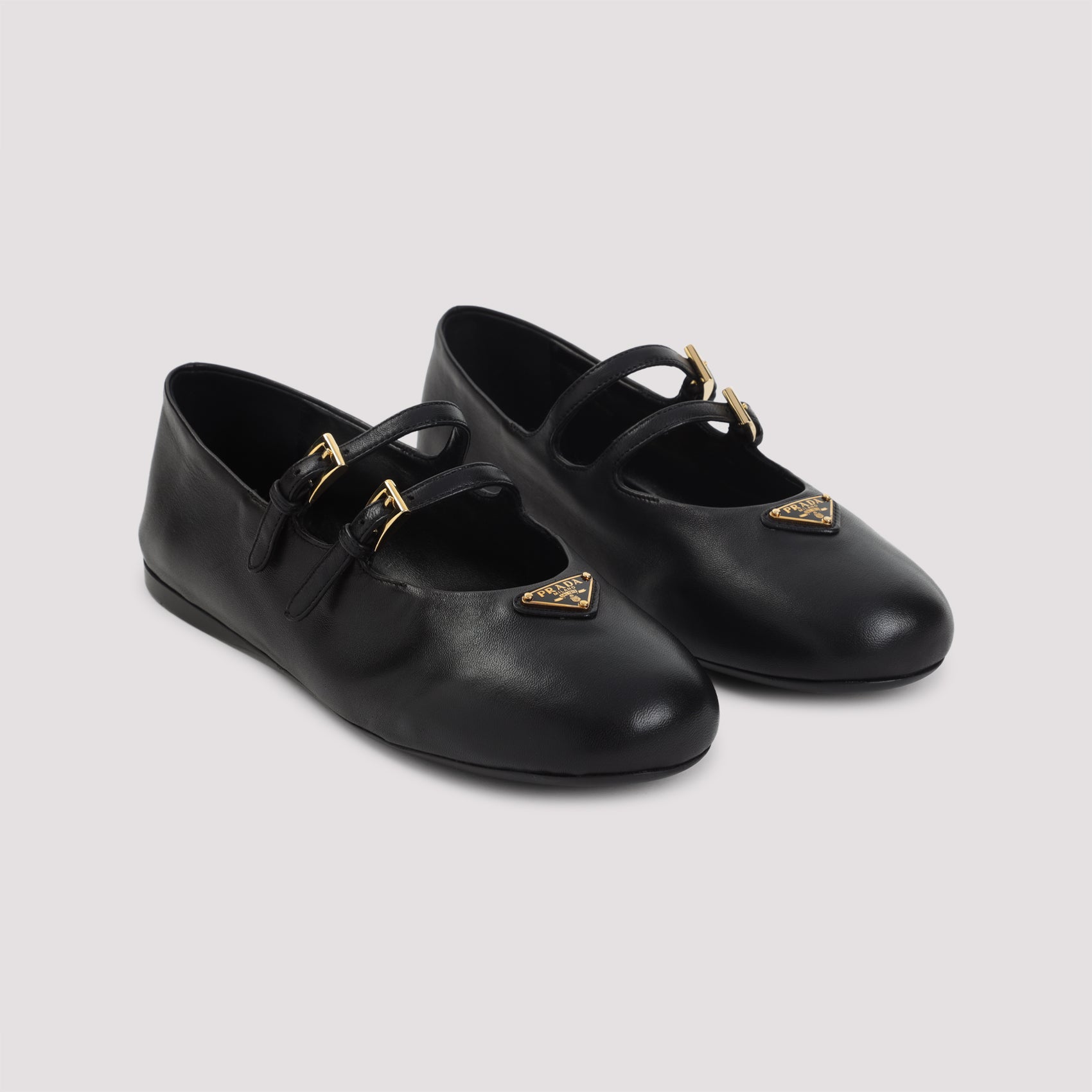 PRADA Nappa Leather Ballerina Flats for Women - Fall 2025
