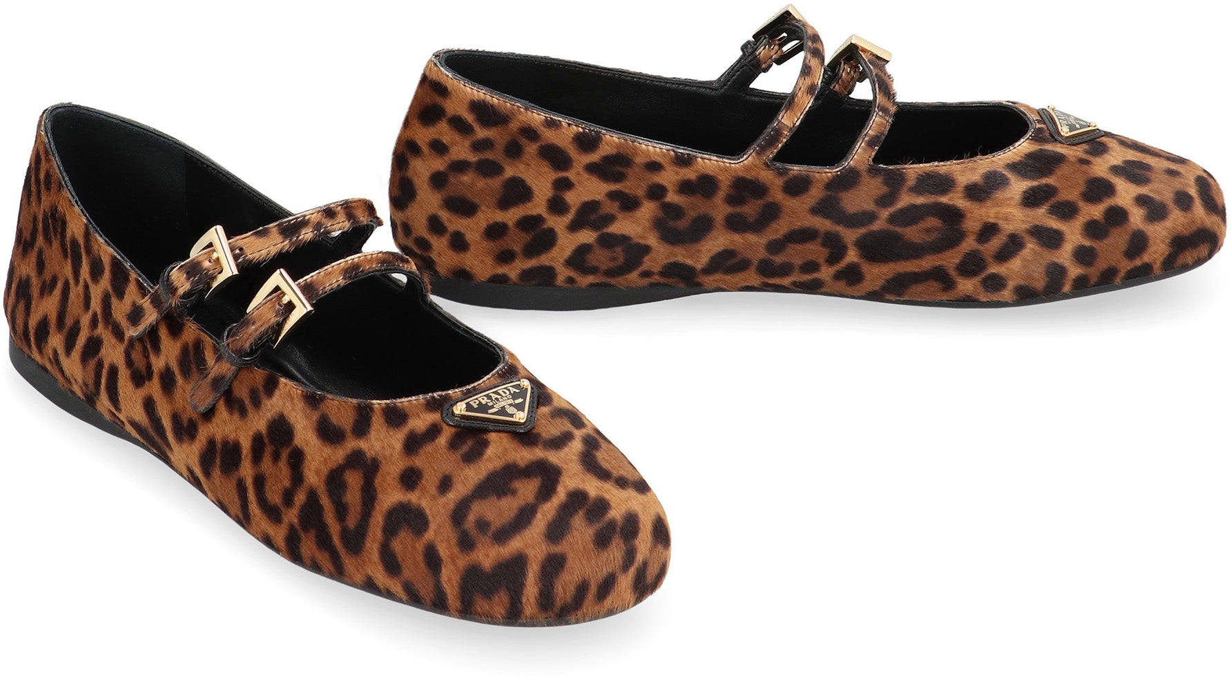 PRADA Animalier Printed Leather Loafers for Women