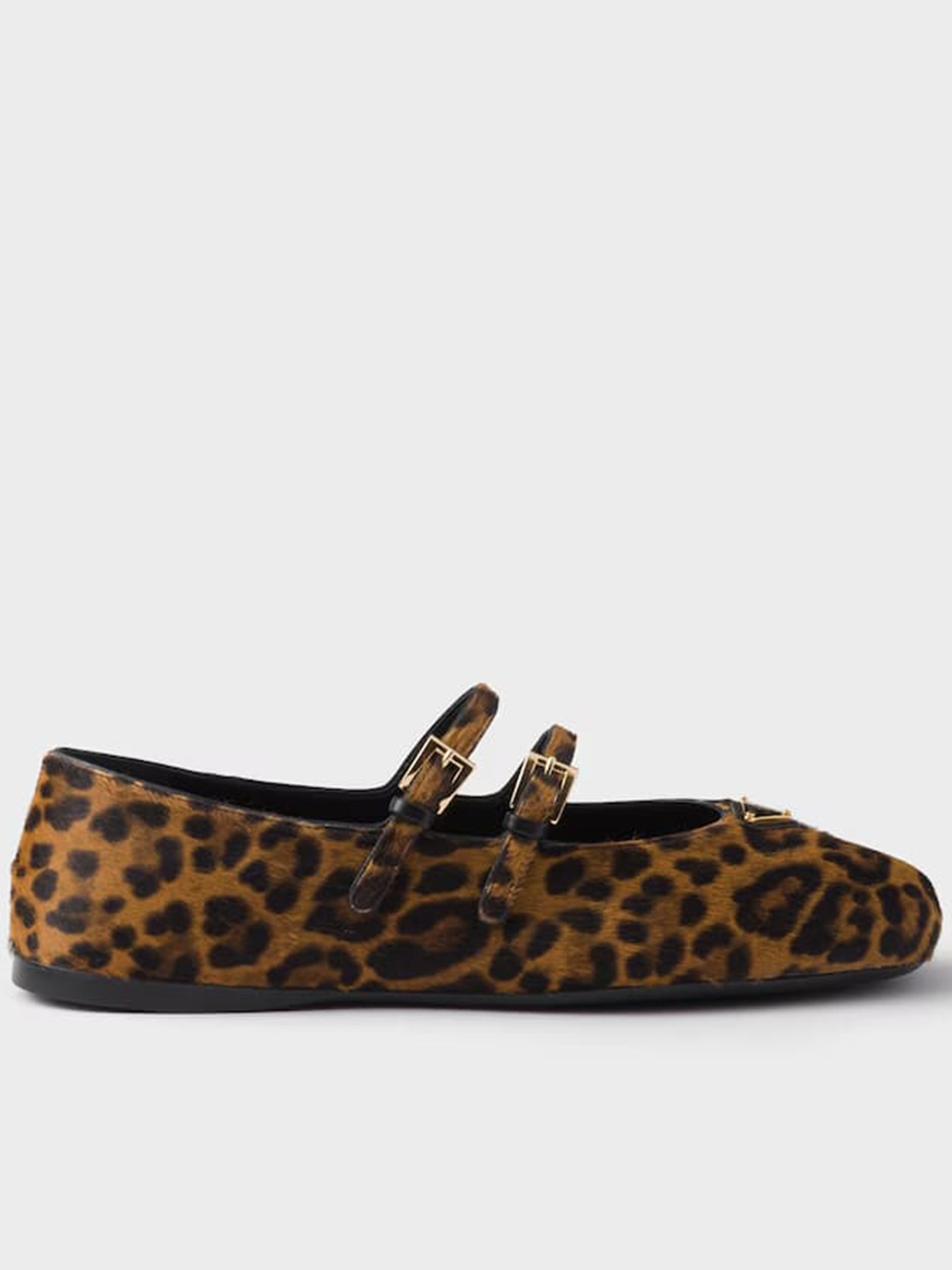 PRADA Printed Leather Ballerinas for Women - Fall 2025 Collection