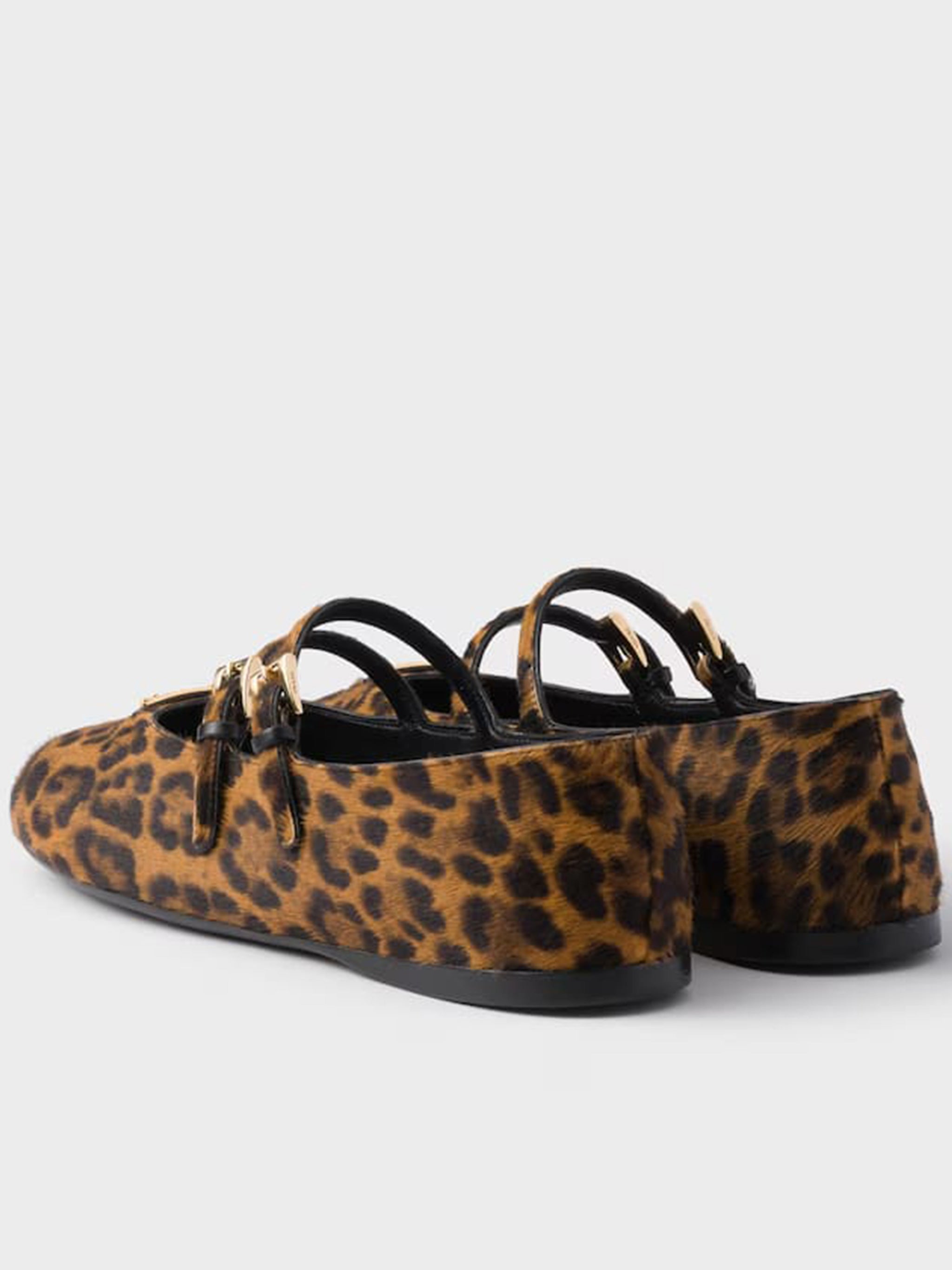 PRADA Printed Leather Ballerinas for Women - Fall 2025 Collection