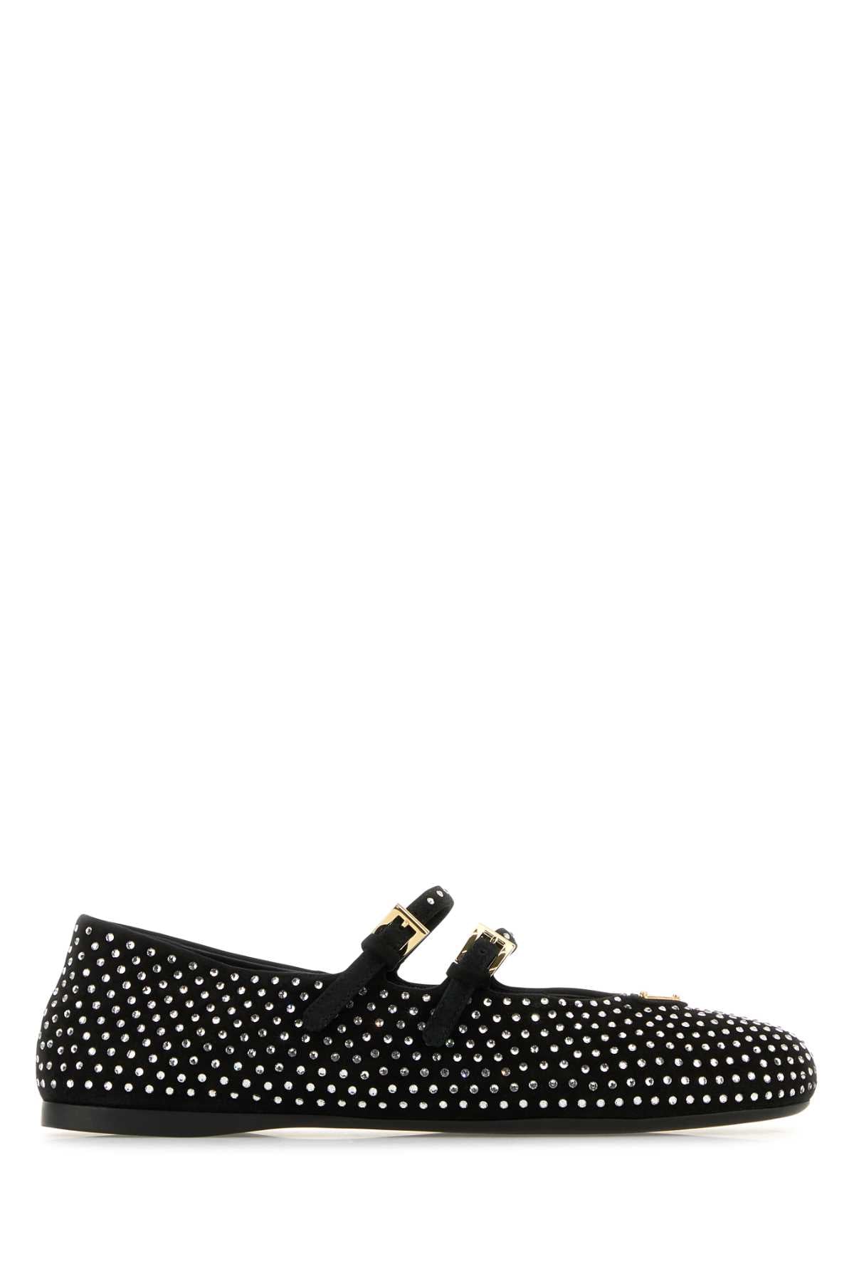 PRADA Women's Suede Ballerinas with Rhinestones