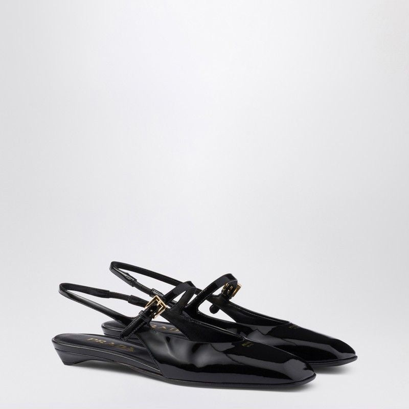 PRADA Patent Leather Slingback Ballerina