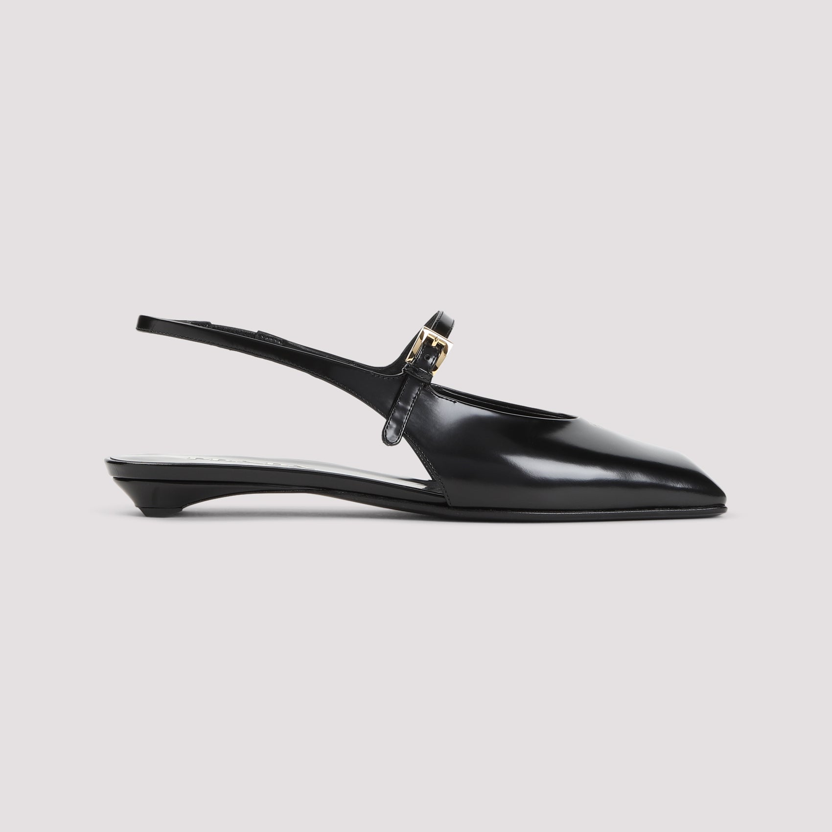 PRADA 100% Leather Flat Sandals with 2CM Heel Height