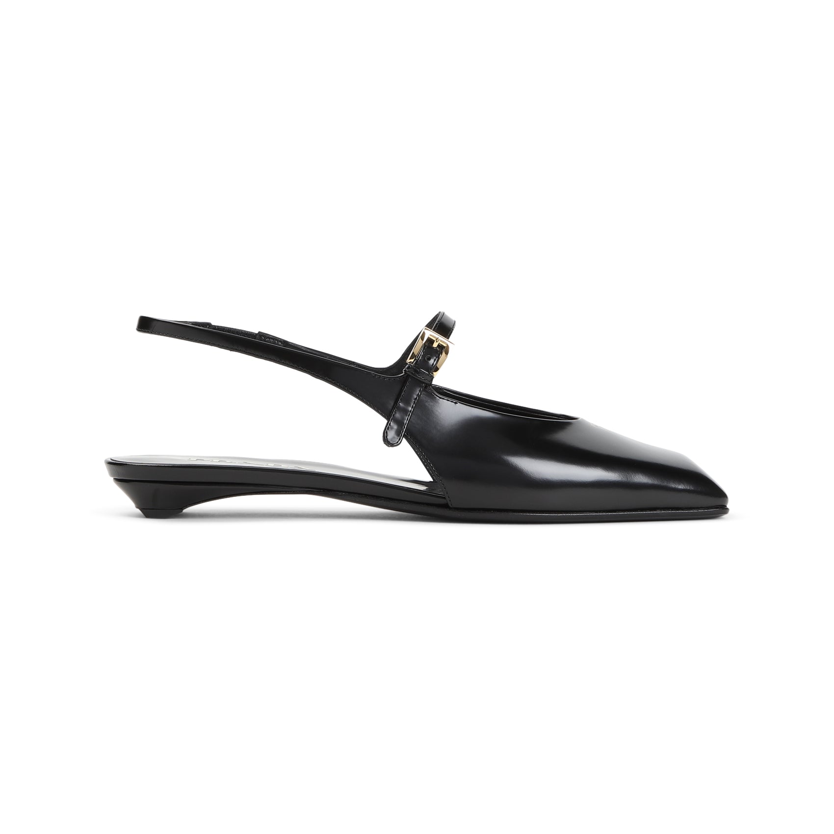 PRADA 100% Leather Flat Sandals with 2CM Heel Height