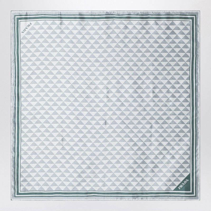 PRADA Geometric Printed Silk Twill Scarf 90x90